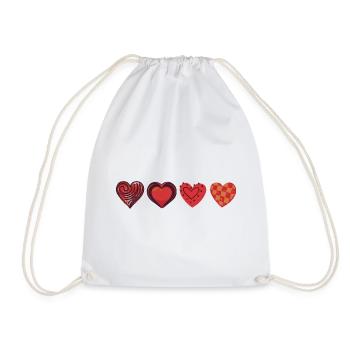 Love mignon - Saint-Valentin ; Collection Heart Rouge - Sac de sport léger - blanc - Devant
