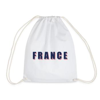 French retro typography – France design - Drawstring Bag - white - Front
