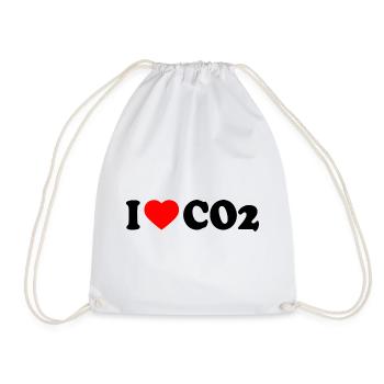 I love co2 - Drawstring Bag - white - Front