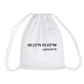 Lafayette, Louisiana, USA Coordinates - Drawstring Bag - white - Front
