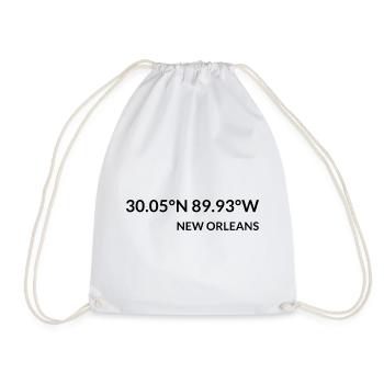 Nouvelle-Orléans, Louisiane, États-Unis Coordonnées - Sac de sport léger - blanc - Devant