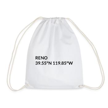 Reno, Nevada, USA Coordinates - Drawstring Bag - white - Front
