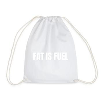 FAT IS FUEL | Carnivore T-Shirt High Fat Lifestyle - Drawstring Bag - white - Front