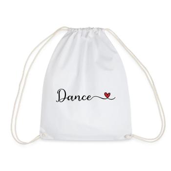 Danse mignonne Typographie Cœur - Sac de sport léger - blanc - Devant