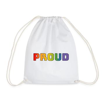 Rainbow proud black - Drawstring Bag - white - Front