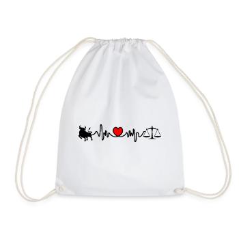 Heart rate cardio Taurus Libra - Drawstring Bag - white - Front