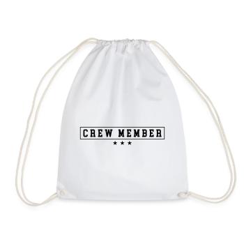 crew member - Drawstring Bag - white - Front