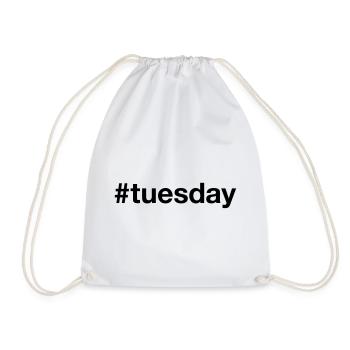 TUESDAY Hashtag tuesday - Drawstring Bag - white - Front