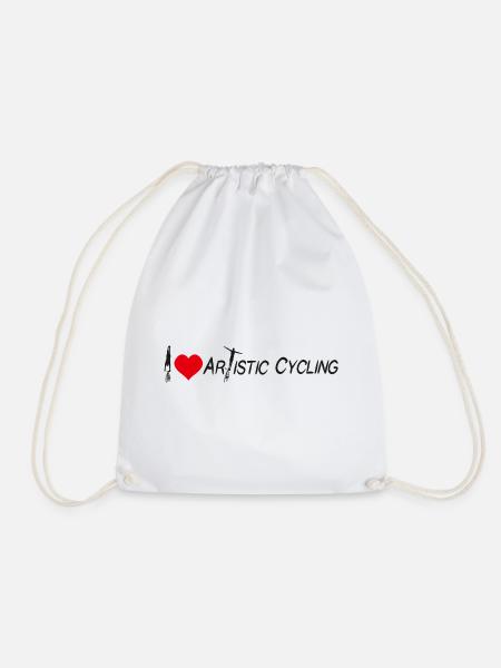 Artistic Cycling, Artistic Cycling, Indoor Cycling, I Love - Drawstring Bag - white