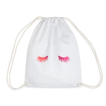 Lange schöne Wimpern - Geschenk - Turnbeutel - Weiß - Vorne