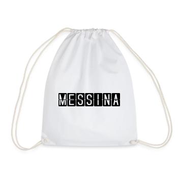Messina Airport Sign - Drawstring Bag - white - Front