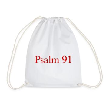NEW Psalm 91 (Red) - Drawstring Bag - white - Front