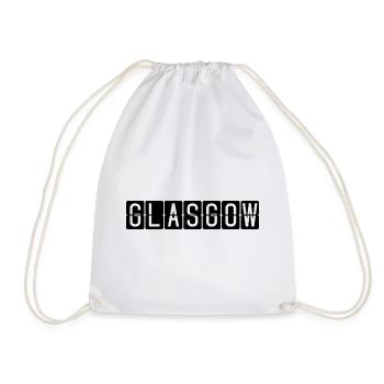 Glasgow Airport Sign - Drawstring Bag - white - Front
