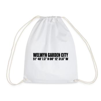 Welwyn Garden City coordinates - Drawstring Bag - white - Front