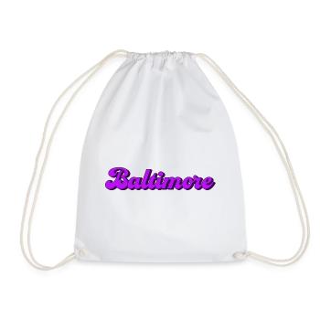 Baltimore Lettering USA Cities Graphic - Drawstring Bag - white - Front