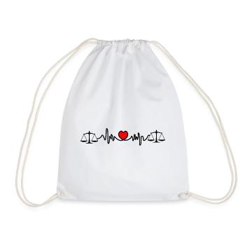 Heart Rate Cardio Scale Scale - Drawstring Bag - white - Front
