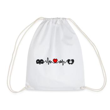 Fréquence cardiaque cardio Bélier Gémeaux - Sac de sport léger - blanc - Devant