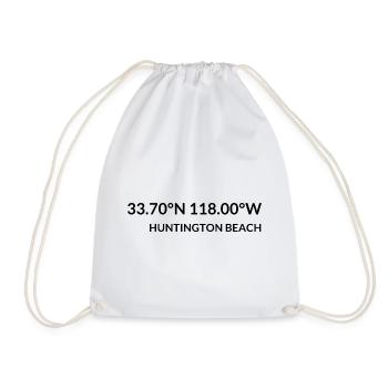 Huntington Beach, Californie, États-Unis Coordonnées - Sac de sport léger - blanc - Devant