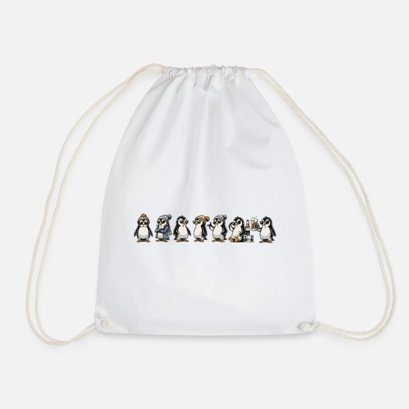 Cool Pingus - Drawstring Bag - white