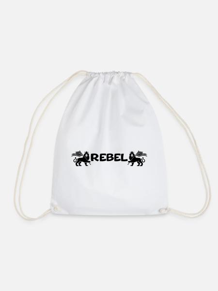 Rebel - Drawstring Bag - white