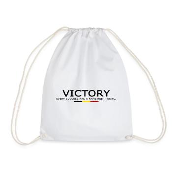 Victory EVERY SUCCESS HAS A NAME KEEP TRYING BELII - Drawstring Bag - white - Front