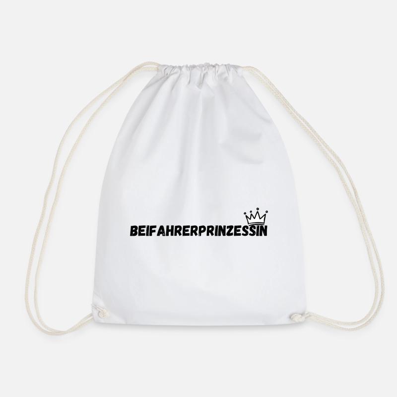 Beifahrerprinzessin - Turnbeutel - Weiß