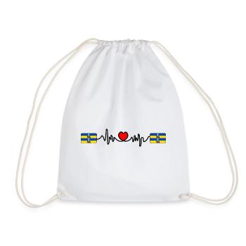 Ameland Pulse Logo – Island Style - Drawstring Bag - white - Front