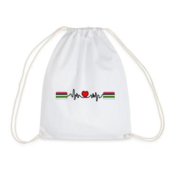 Terschelling Pulse Logo – Island Style - Drawstring Bag - white - Front