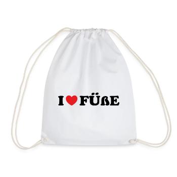 I Love Feet Sucking Foot Fetish I Love Feet - Drawstring Bag - white - Front