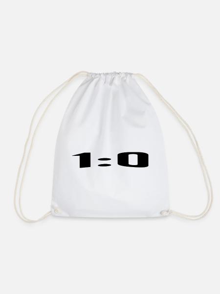 1:0, a perfect score - Drawstring Bag - white