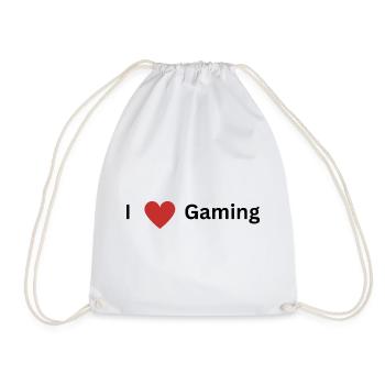 I_Love_Gaming - Drawstring Bag - white - Front