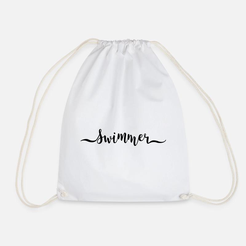 swimmer - Drawstring Bag - white