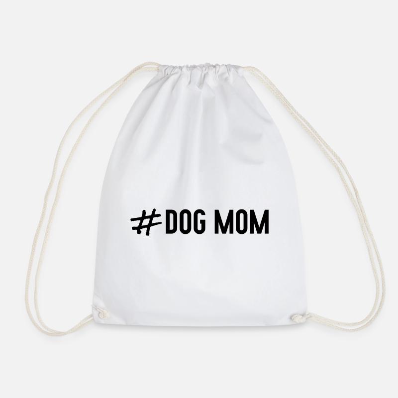 # Dog Mom - Drawstring Bag - white