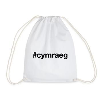 WELSH Hashtag Welsh Wales - Drawstring Bag - white - Front