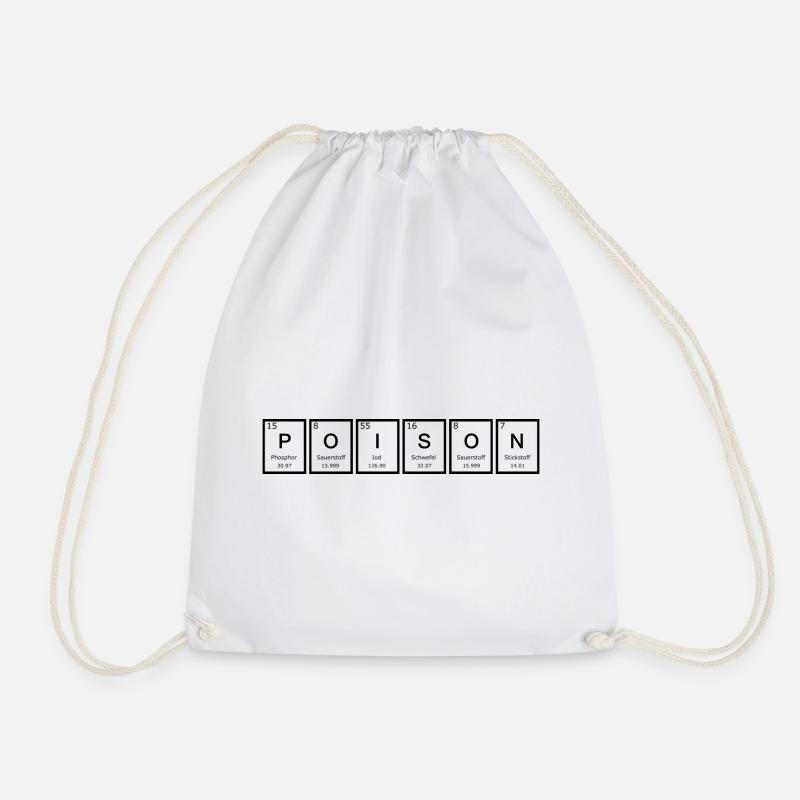 Periodic table elements POISON black gift - Drawstring Bag - white