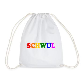 Schwul - Turnbeutel - Weiß - Vorne