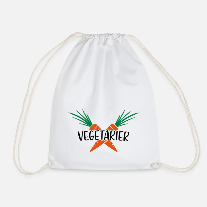 Vegetarian - Drawstring Bag - white