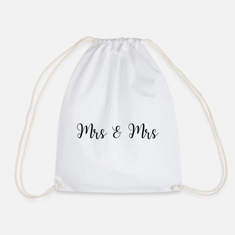 Mrs und Mrs Hochzeit lesbisches Paar - Turnbeutel - Weiß
