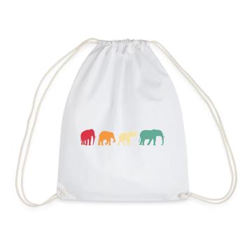 Elefant Vintage Geschenk Afrika - Turnbeutel - Weiß - Vorne