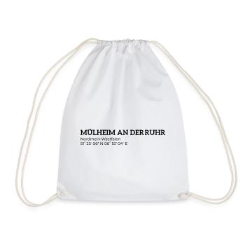 Mülheim an der Ruhr North Rhine-Westphalia Coordinates - Drawstring Bag - white - Front