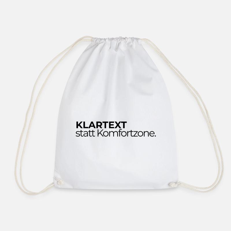 Klartext statt Komfortzone - Turnbeutel - Weiß