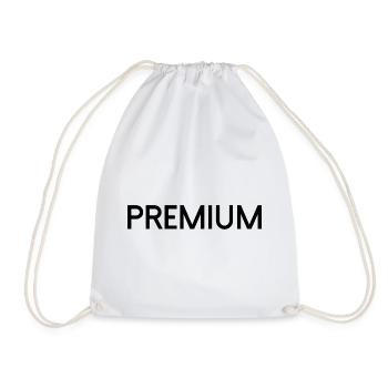 Premium font text - Drawstring Bag - white - Front