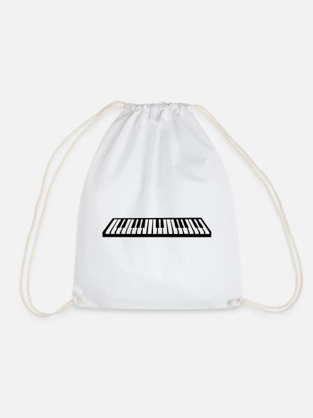 Klavier oder Keyboard - Turnbeutel - Weiß