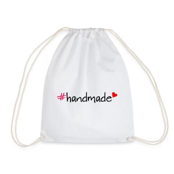 Handmade Hashtag Saying T-Shirt - Drawstring Bag - white - Front