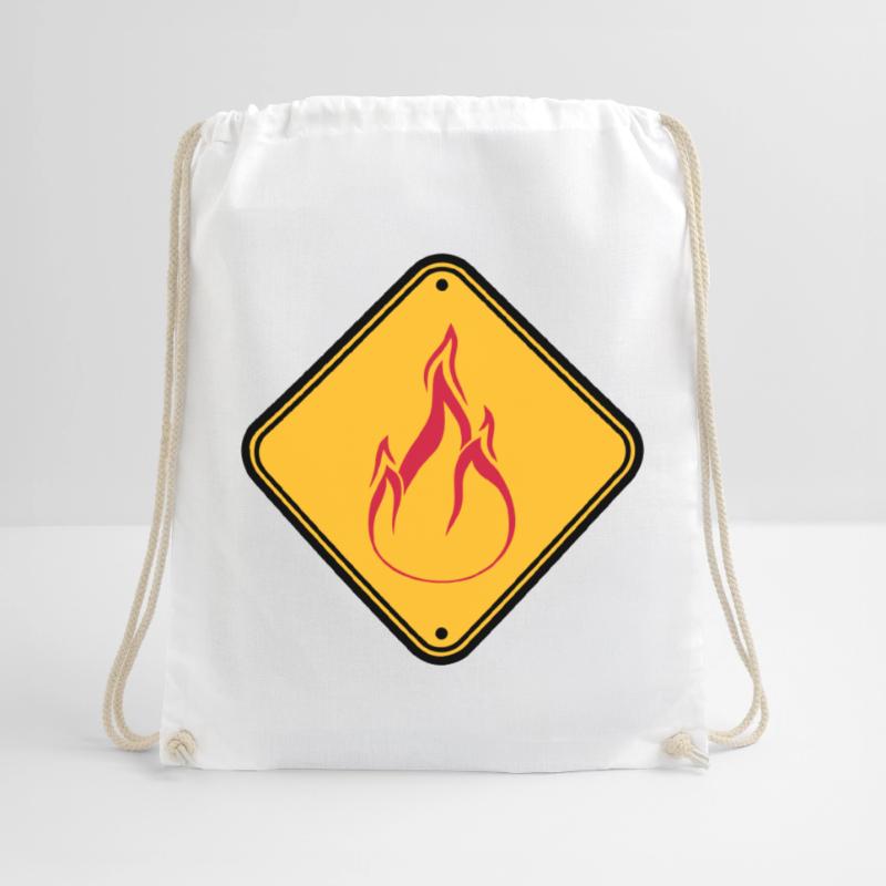 Shield note warning caution caution danger feu Drawstring Bag