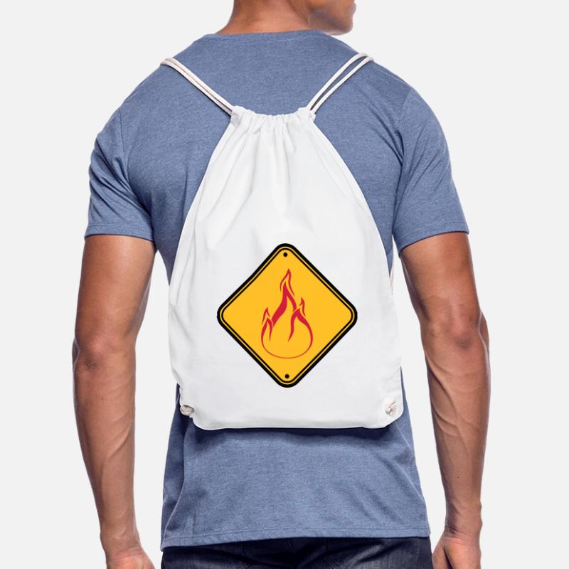 Shield note warning caution caution danger feu Drawstring Bag
