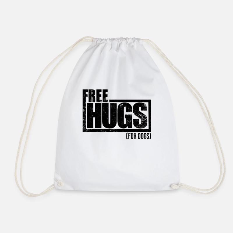 Free Hugs for dogs - Turnbeutel - Weiß