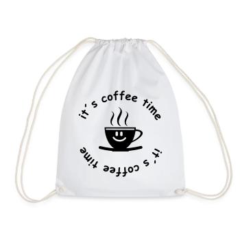 Kaffee Schrift Büro - Turnbeutel - Weiß - Vorne