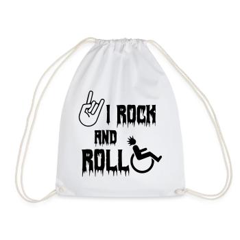 Je me balance et je roule dans mon fauteuil roulant, mon rouleau, ma musique # - Sac de sport léger - blanc - Devant