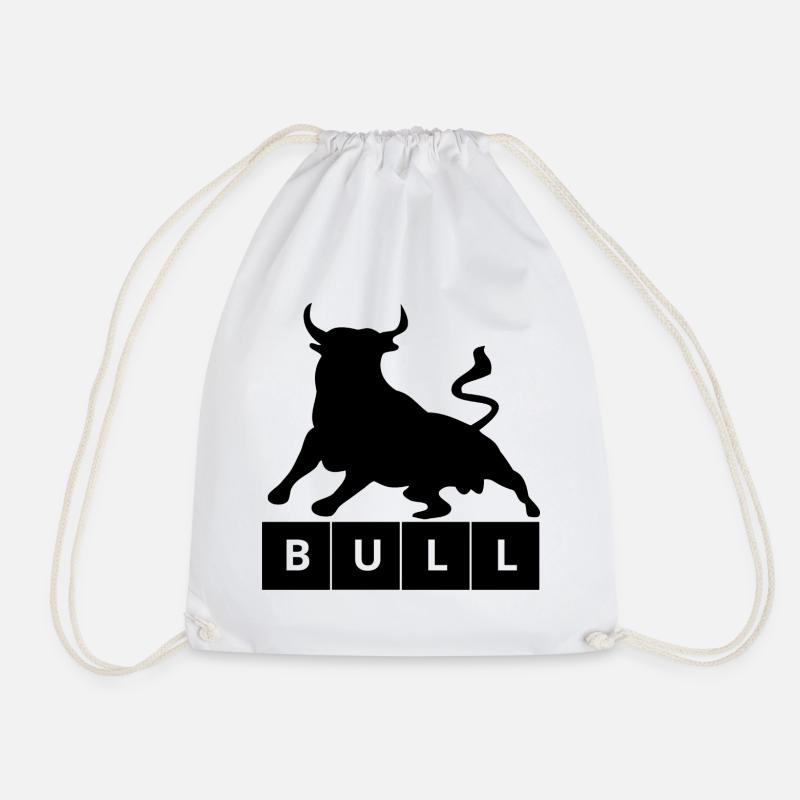 Black silhouette design - Drawstring Bag - white